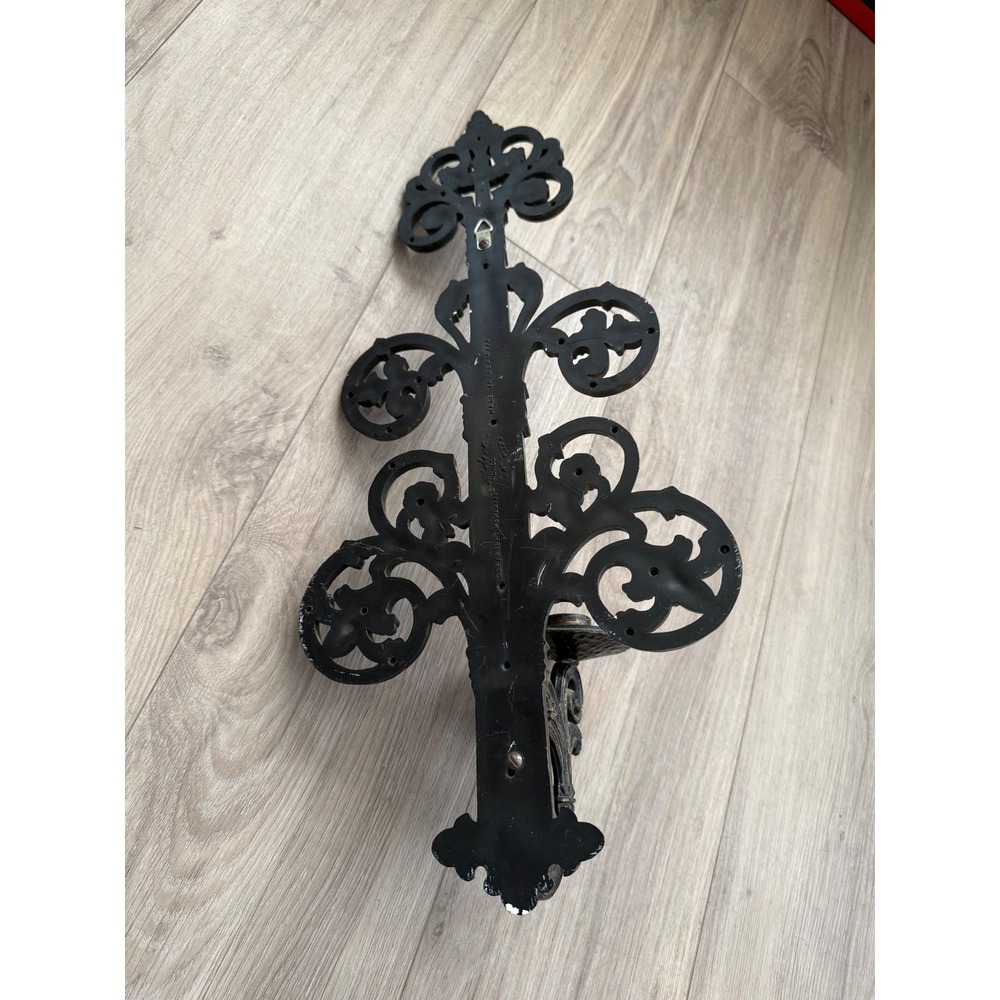 Vintage Dart Industries Wall Sconce Candle Holder Black Gold Scroll Floral 4374 - Picture 6 of 10